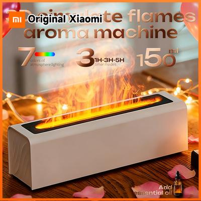 Xiaomi Новый аромадиффузор и увлажнитель воздуха «Пламя», 7 цветовых световых эффектов, 3 настройки таймера, Идеально подходит для офиса, дома, диффузор эфирных масел