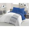 Microfiber Duvet Cover Set AMBROISIE - 1 Duvet Cover 220 X 240 Cm + 2 Pillowcases 63 X 63 Cm - Blue