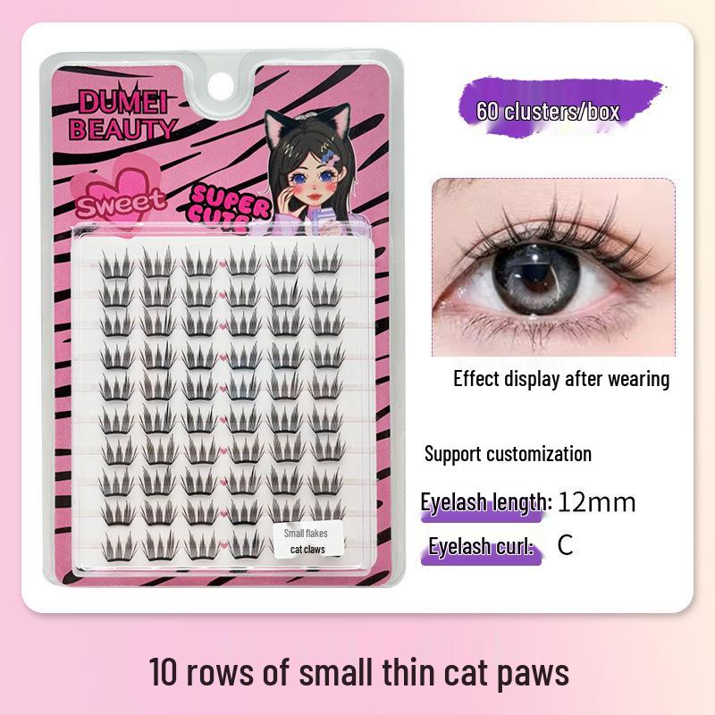10-Row Autumn Leaf & Sunflower Faux Eyelashes - Flat, Glue-Free