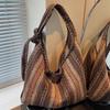 Ленивая холщовая сумка женская модная новая ретро сумка через плечо большая вместимость сумка-тоут полосатая сумка-мессенджер