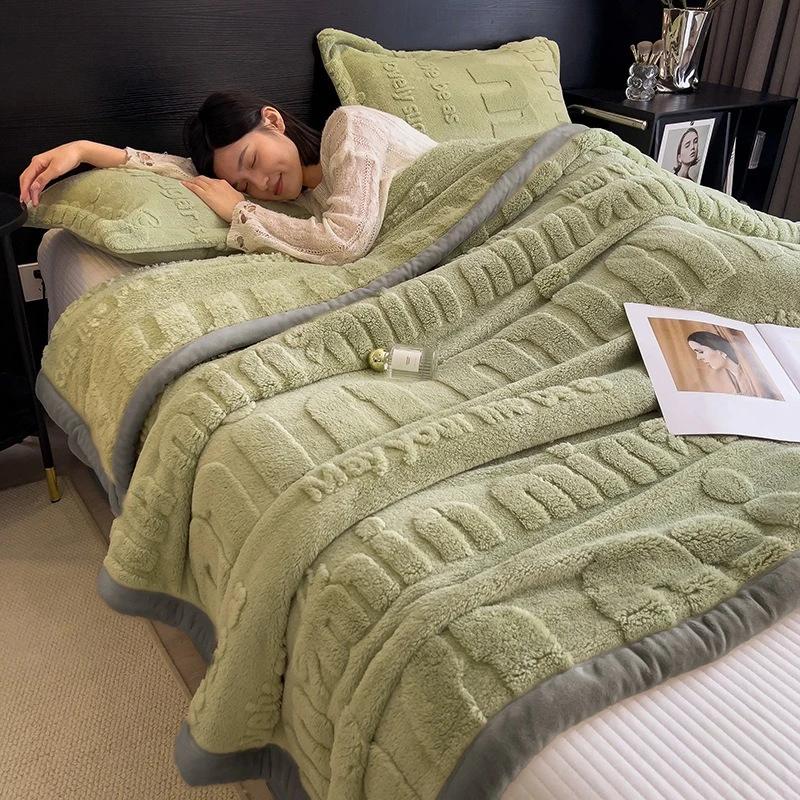 1PC New Winter Blanket for Bed Soft Fluffy Sofa Blankets Warmth Cozy Four-season Versatility Blankets for Beds Sofa Nap Blanket