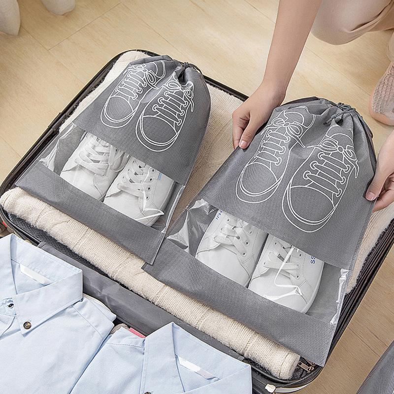1PC Shoe Storage Bag With Thickened Travel Organizer Non-Woven Fabric Clothing Hanging