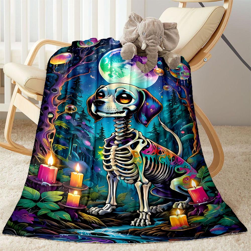 Rottweiler Moonlit Journey Flannel Blanket,Lightweight,Office Blanket,Sofa Blanket,Comfortable Blanket