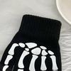 Knitting Gloves Skeleton Head Full Fingers Print Warm Breathable Slip Non Horror Gloves Boy Han W7Q4