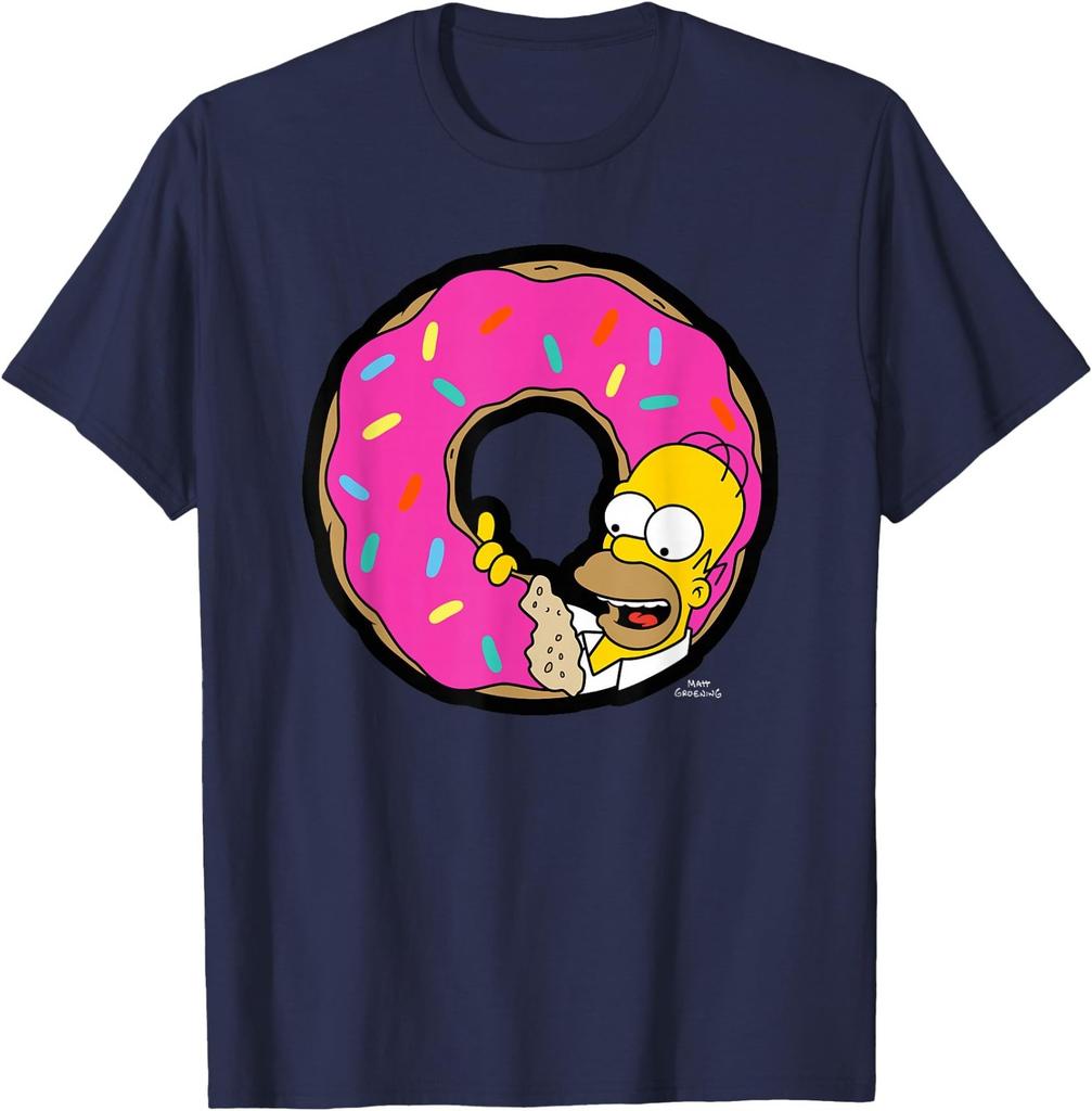 The Simpsons Homer Pink Frosted Sprinkled Donut T-Shirt