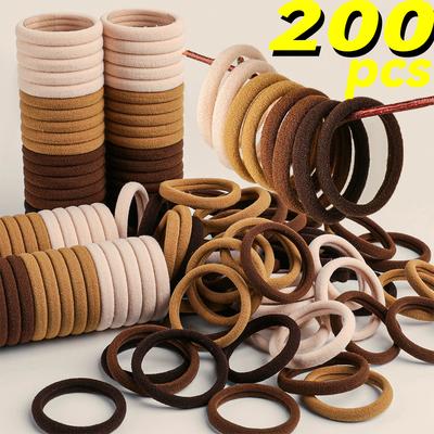 20/200 шт. Девочки 4,5 см Базовые нейлоновые кольца-резинки для волос Сладкие хаки-коричневые Высокоэластичные резинки для волос Завязки Держатели для хвоста Повязки на голову