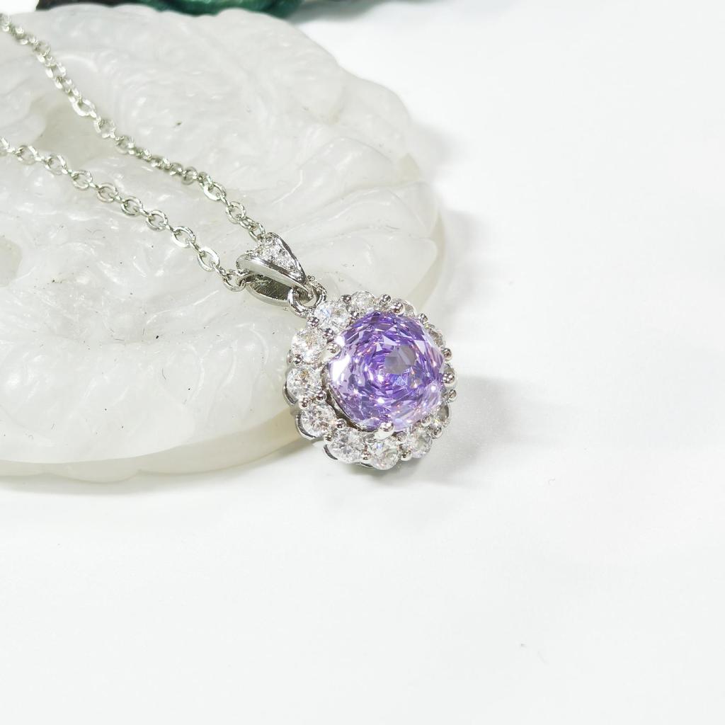 Gethin Jewelry Корейские серьги-пусеты и подвеска с цирконами огранки «Ледяной цветок»