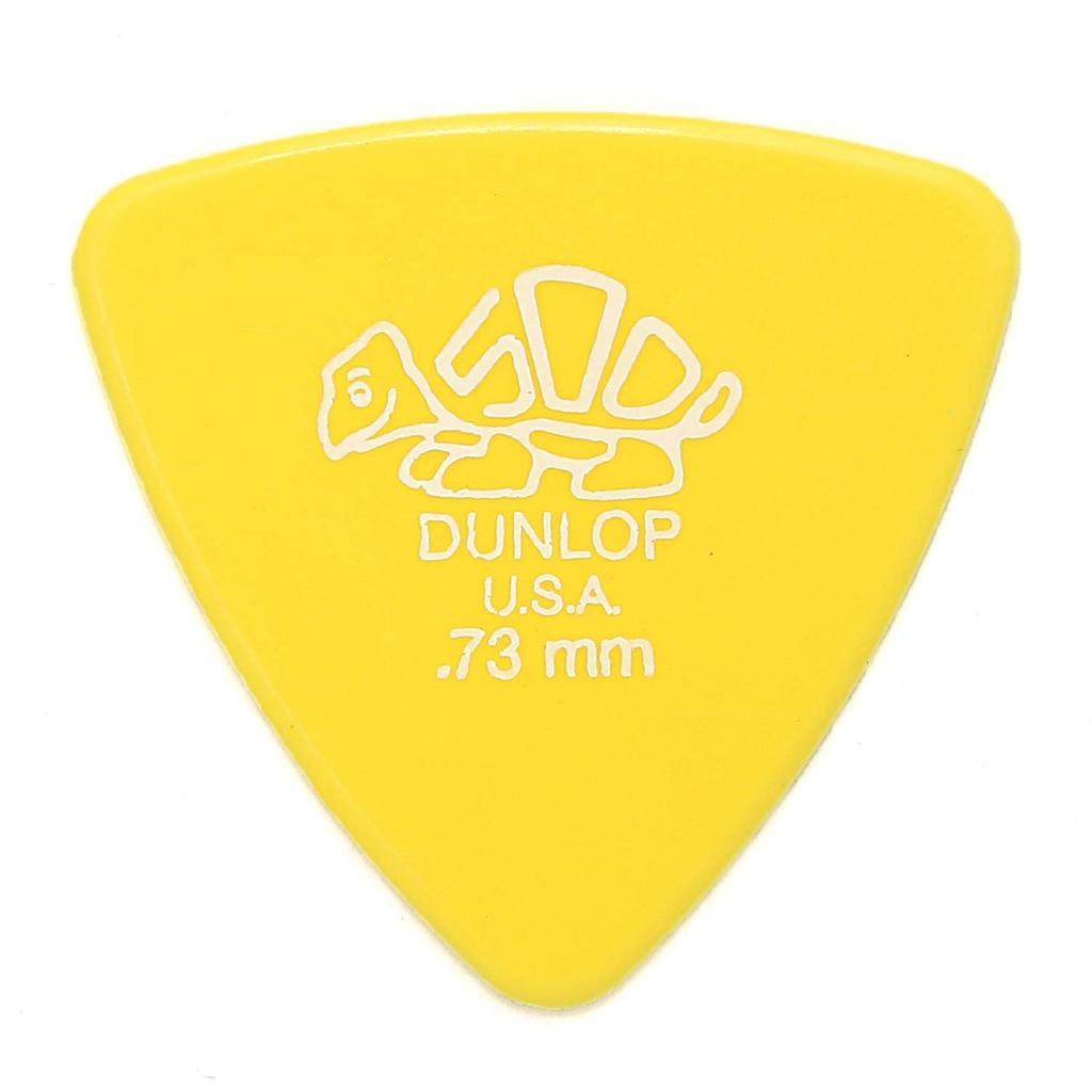 Jim Dunlop Delrin Triangle with Musent Custom Picks Picks, 0.73mm, 24-Pack, Player's (Product Code 411B073-YEL-24P)