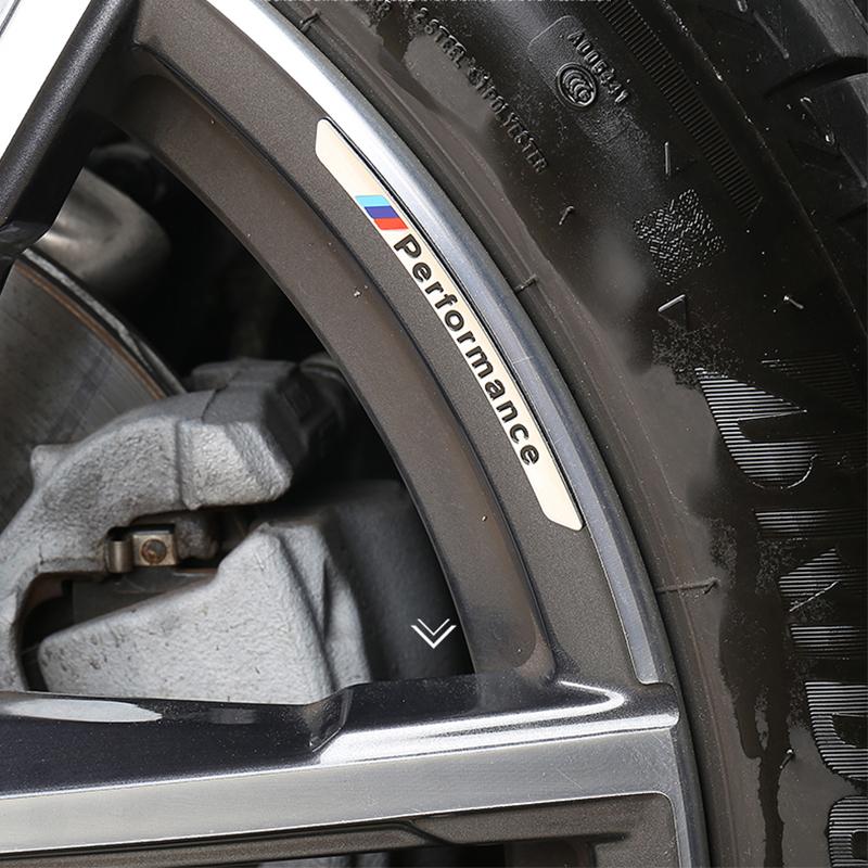 ARTO7 Ultra Durable Waterproof 4Pcs Car Wheel Hub Rim Badge Stickers Decorative Decals For BMW Performance F40 F10 F45 F20 G30 G20 G32