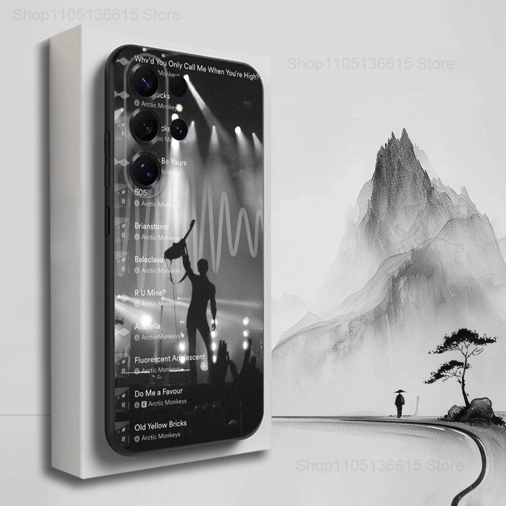 Чехол для телефона Arctic Monkeys (Группа A-M) для Samsung S22, S21, S20, S10, S9, S25, S24, S23, Ultra, FE, Plus, Lite, Мягкий Силикон, Черный