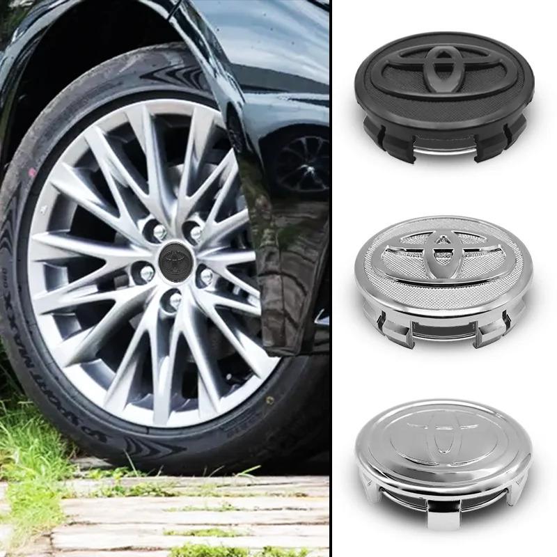 AJE2 4Pcs 62mm 57mm Car Wheel Center Hub Caps Cover Badge Accessories For Toyota Prado Yaris Hilux Verso Fortuner Supra Corolla Camry