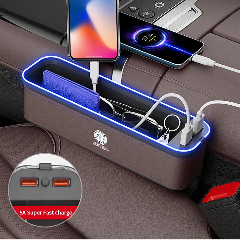 For MG HS ZS EV MG3 MG4 MG5 MG6 MG7 3SW ZR EHS EZS GS GT X Power Car USB Charging Colour Light Seat Gap Storage Box Accessories dyw1