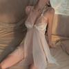 Funny Underwear Sexy Lace Seductive Suspender Nightdress Hot Cut-out Petal Skirt Women's Transparent Pajamas
