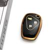 Мягкий ТПУ с золотым краем для Renault Duster Sandero Clio Trafic Twingo Kangoo Master Modus Dacia Чехол для ключа автомобиля 2/3 кнопки Бесключевой