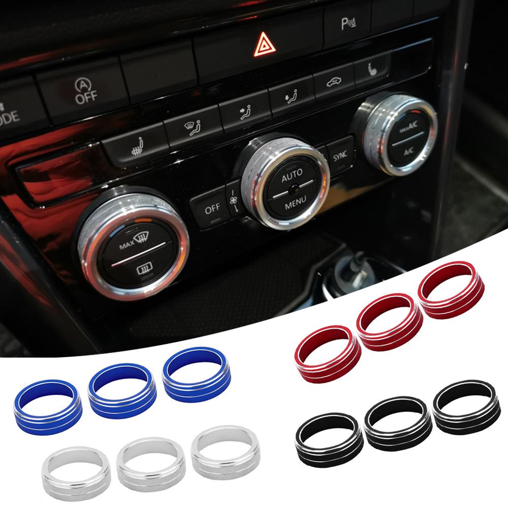 Air Condition Knob Trim Ring Climate Control Adjust Button Cover For Volkswagen VW Golf MK7 Tiguan Passat B8 T-ROC Atlas Ateca