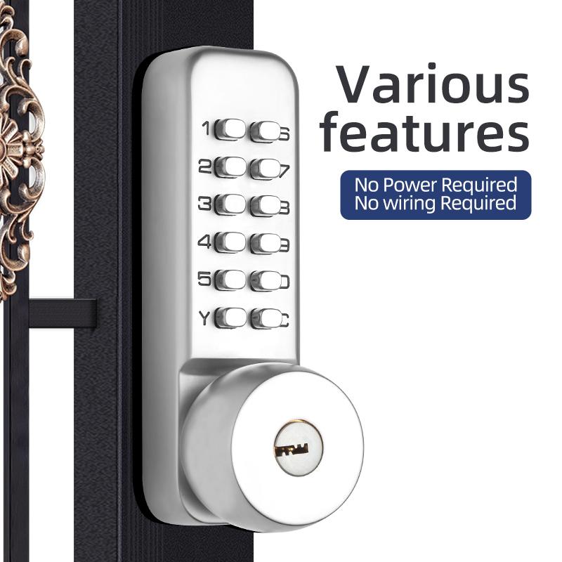 Waterproof and Sun-proof Granular Push-button Digital Mechanical Botones Combination Door Lock With Key