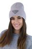 Naomi Beanie Winter Hat with Appliqué Color Ecru