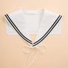 White Striped Sailor Fake Collar Cape Bow Tie Retro Blouse False Collars  Clothes Decoration