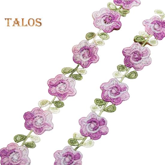 Цветочная кружевная отделка лента яркий цвет широко используется DIY ремесла вышитые крючком кружева отделка ткани украшения для шитья