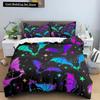 3D Skull Bedding Set Halloween Bats Duvet Cover Skull Polyester Comforter Cover Set Double King Queen Kids Polyester Quilt Cover