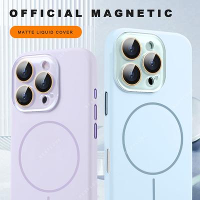 Официальный силиконовый магнитный чехол для iPhone 16 15 14 13 12 11 Pro Max Plus SE для защитного чехла Magsafe Wireless Charge