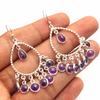 Handmade Earring Solid 925 Sterling Silver Jewelry Amethyst Women Dangle Earring