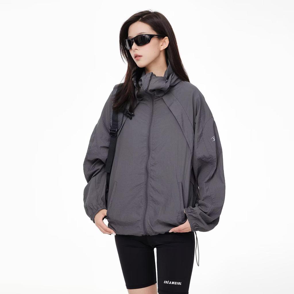 Ретро Хип-Хоп Унисекс Тонкая Куртка с Капюшоном - UPF50+ Быстросохнущая Защита от Солнца