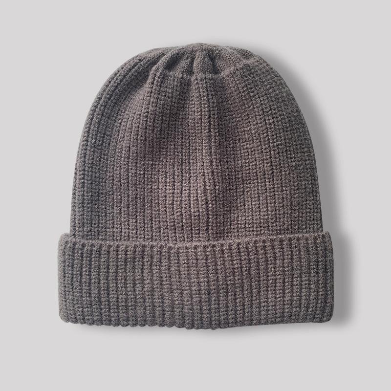 Однотонная вязаная шапка детская осень и зима новая студенческая универсальная куполообразная шапка-дыня из шерсти, теплая шапка, мужской тренд