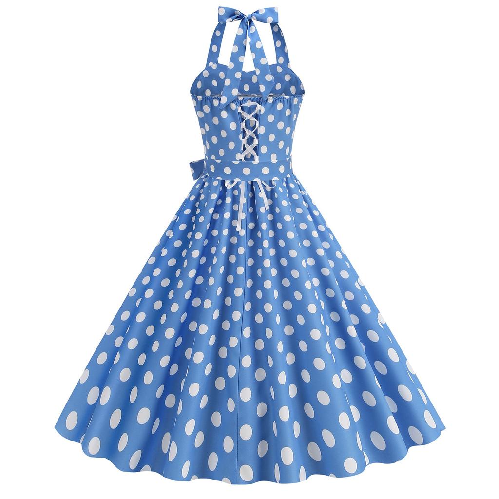 Женское модное сексуальное платье без рукавов с принтом в стиле ретро с большим качелями