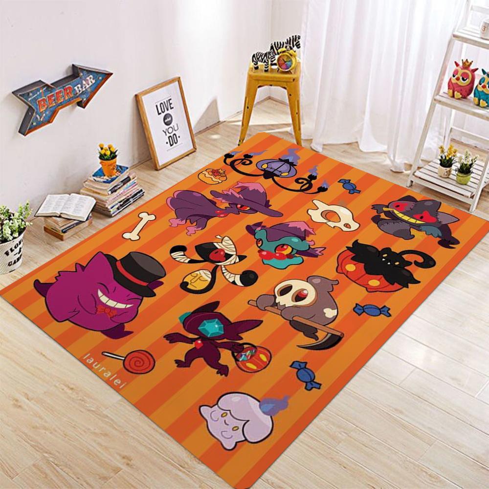 Ковер с принтом Покемона Пикачу Мультяшный коврик для спальни Инс Коврик для детской комнаты Прикроватный коврик Аниме Дом Гостиная Простой коврик для пола