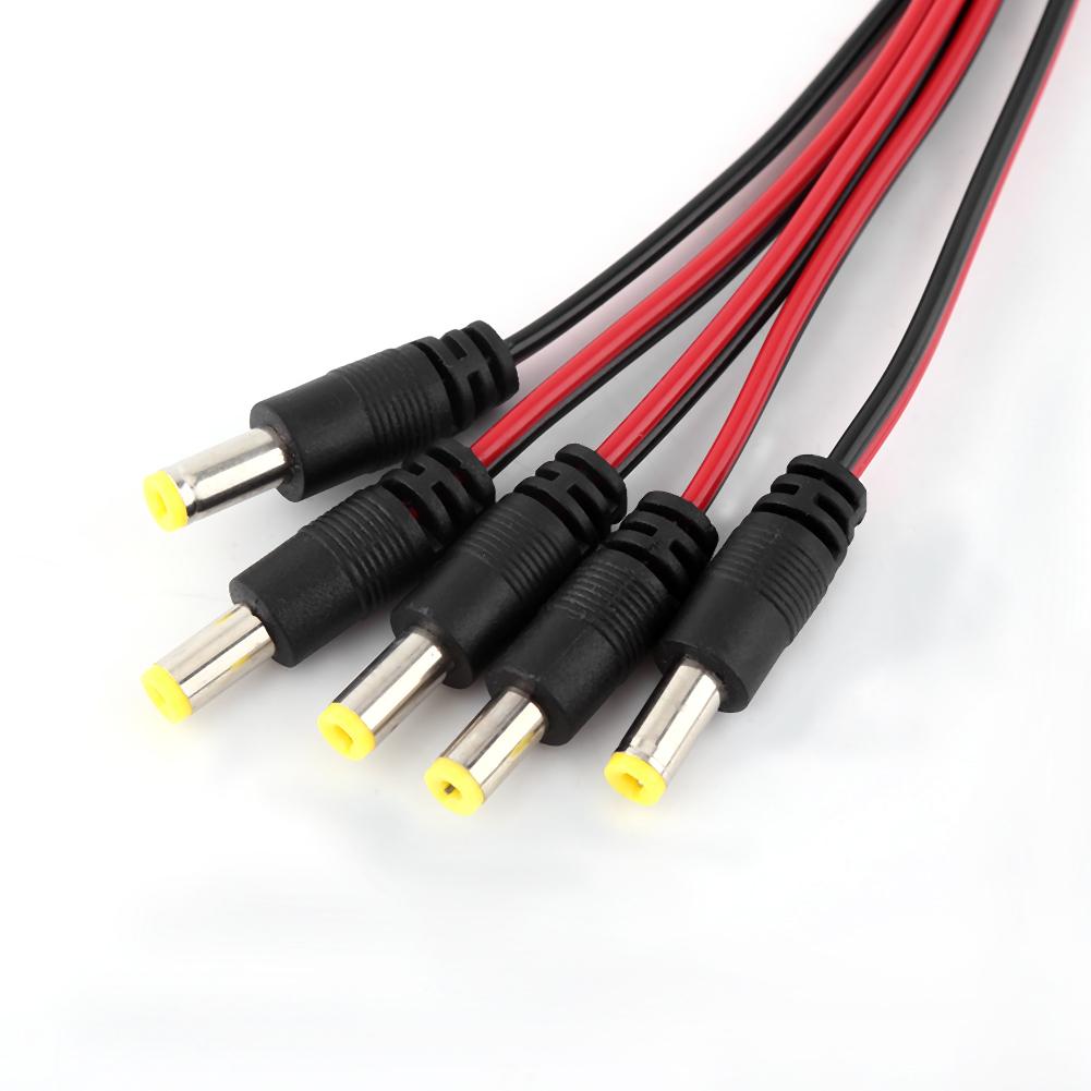 10PCS 12V CCTV Security Camera DC Male and Female Power Plug Cable Black and Red