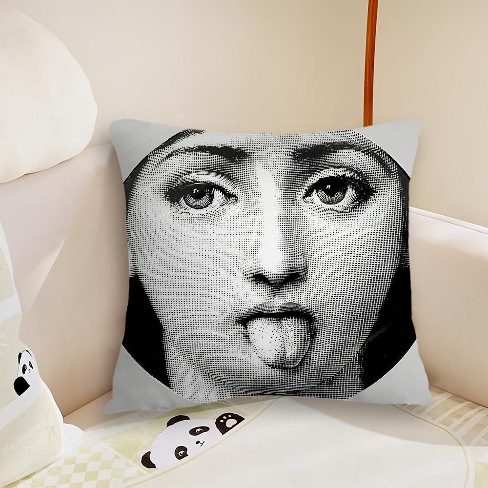 Funny woman face cushion cover Pillow Case Plush Fabric Soft Double Sided Print Sofa Cushion Cover Throw Pillow Covers