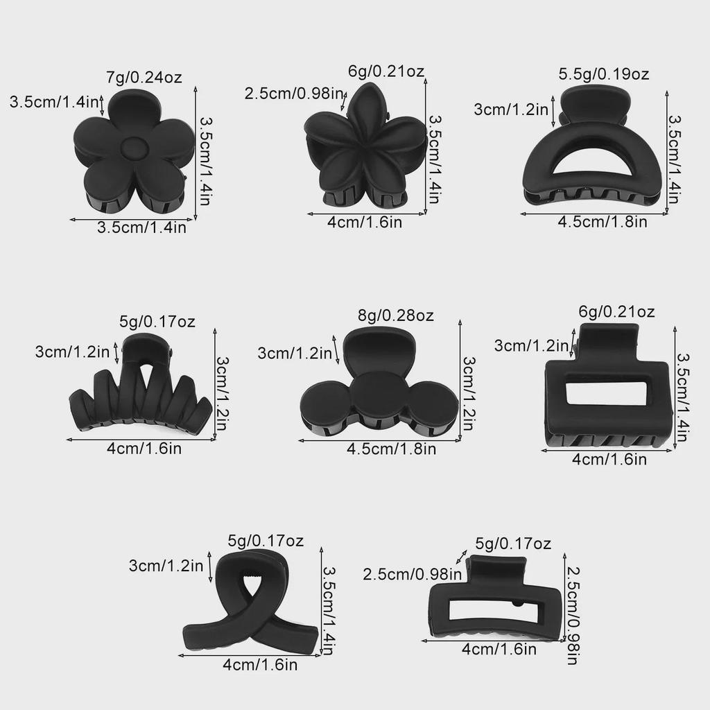 Универсальная заколка для волос в виде акулы с матовым цветочным узором для хвостиков и полузавязанных причесок