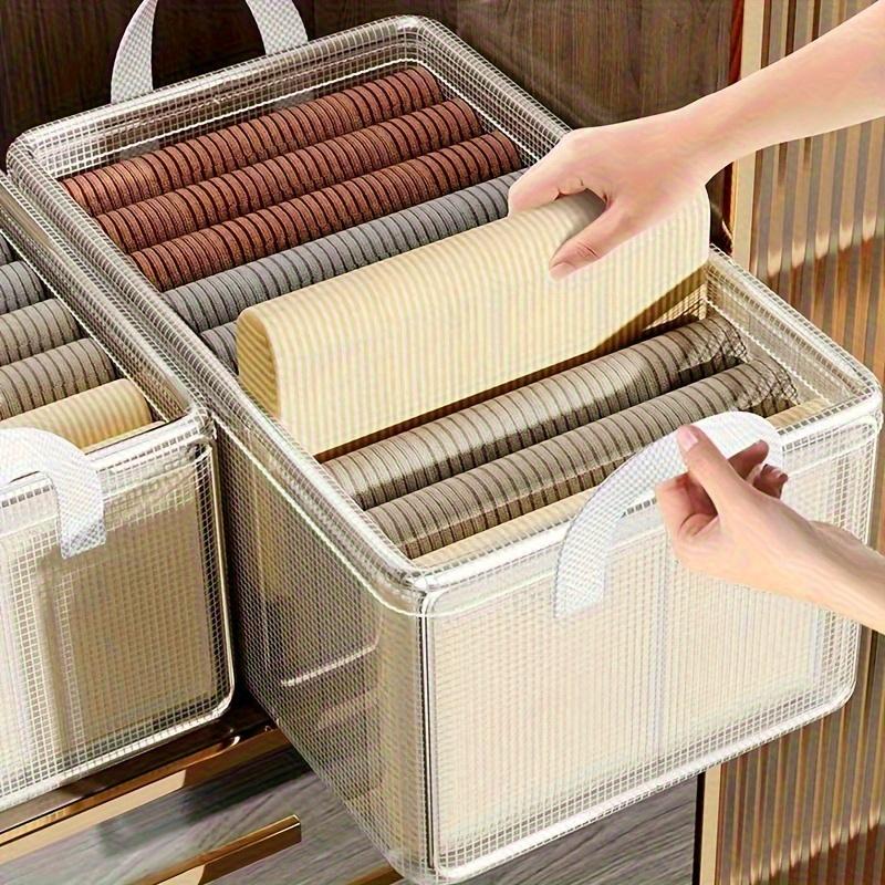 Foldable Clothes Storage Box with Steel Frame Used In Wardrobe for Clothes and Pants Storage and Organization Shelf Baskets