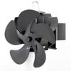 652F 5-Blade Heat Powered Stove Fan for Wood Log Eco Friendly Larger Air on Chimney for Wood Log for Burner Fireplace Qu