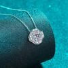 Новое ожерелье с квадратной подвеской из муассанита, центральное круглое ожерелье с бриллиантом изумрудной огранки, дизайнерское ожерелье с ореолом, 14-каратное серебряное ювелирное изделие