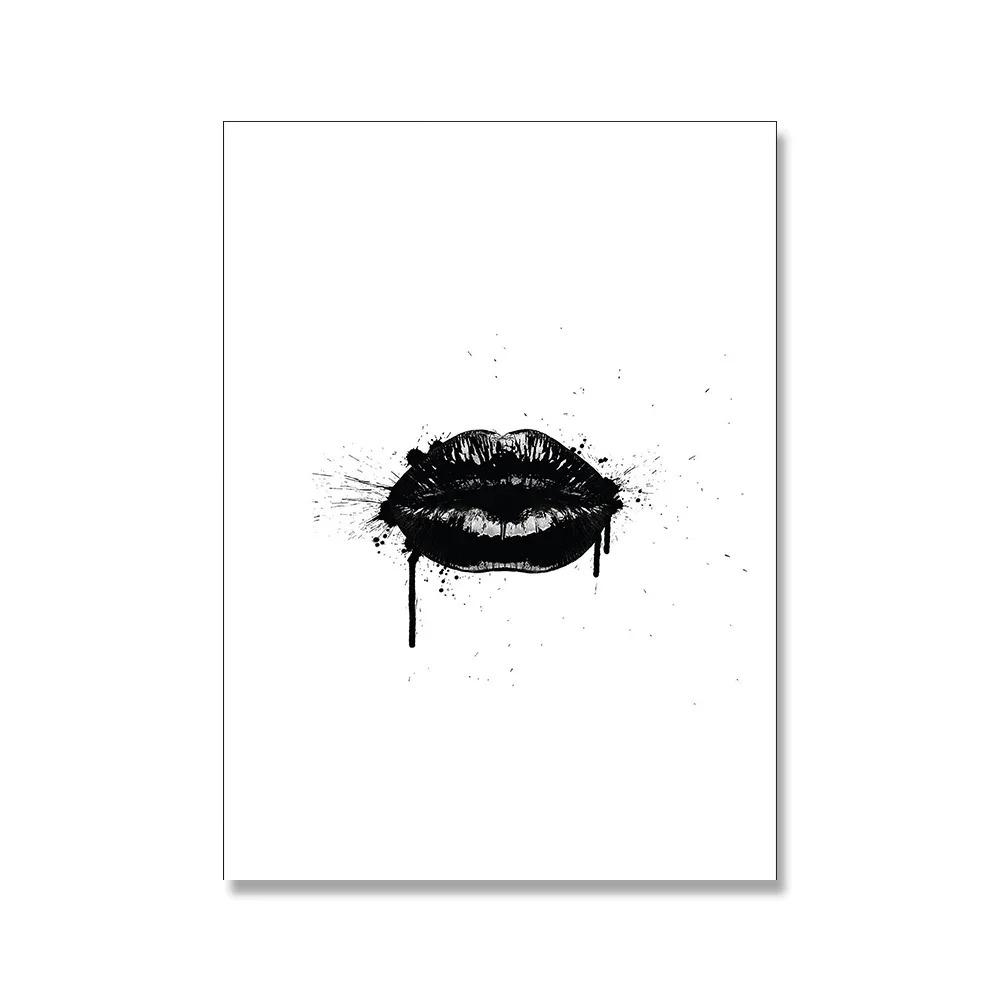 Black White Angel Wings Fashion Poster Nude Woman Wine Glass Canvas Print Painting Sexy Beautiful Girl Vintage Picture Home Deco