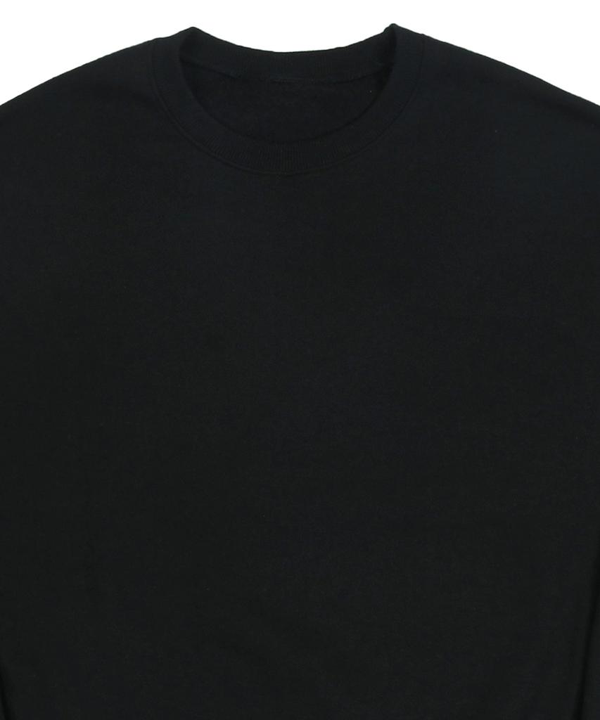 GRAVER [Unisex] Elbow Clover Smile Sweatshirt_Black