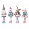 Snowman Elk Old Man Pink Telescopic Doll Children Xmas Gift Christmas Tree Decoration Home Wedding Party Supplies Plush Ornament