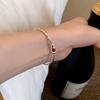 Серебряный кулон Meling 925 пробы с красным шариком, серебряный браслет F32