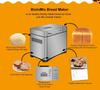 Biolomix BBM013 Stainless Steel 19 In 1 Automatic Bread Maker, 1KG Capacity, 650W Programmable Bread Machine