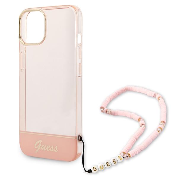 Guess Guhcp14Mhgcohp Iphone 14 Plus / 15 Plus 6.7 Różowy/Pink Hardcase Translucent Pearl Strap