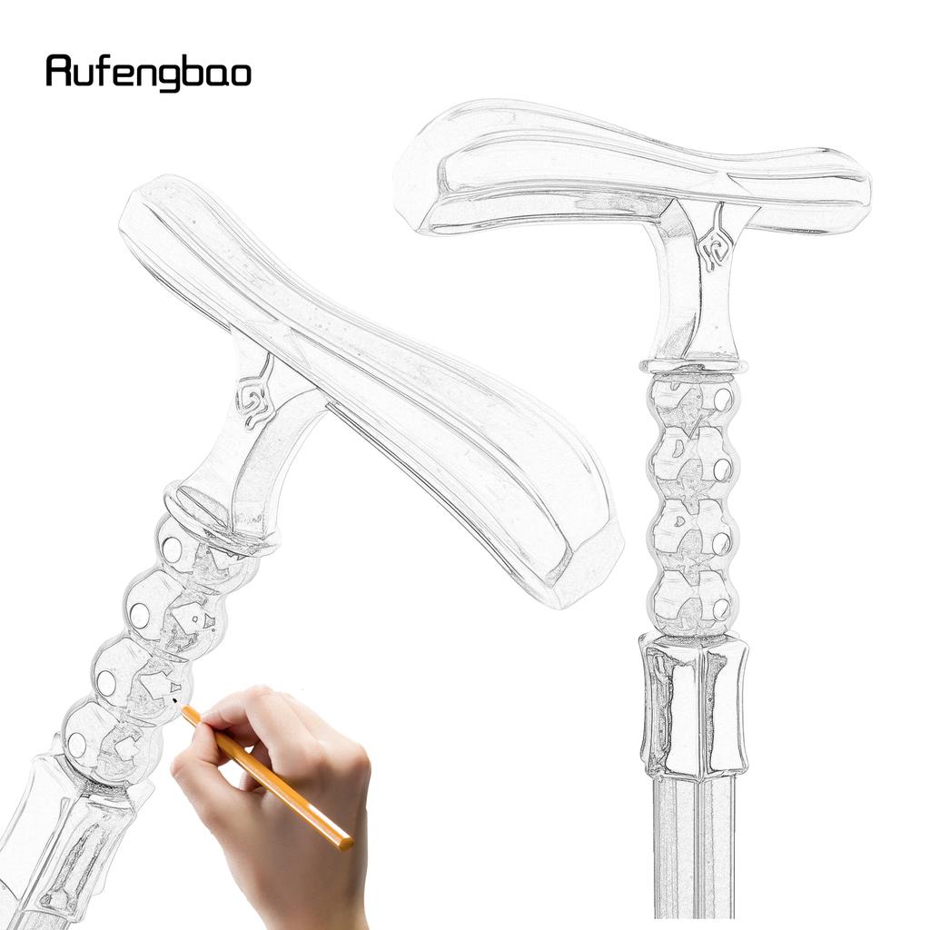 Silver Flower Walking Stick Decorative Vampire Cospaly Vintage Party Fashionable Walking Cane Halloween Crosier 93cm