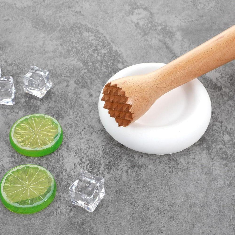 Heavy Duty Beech Wood Muddler Food Safe Ice Crusher Fruit Tea Pounding Stick Bar Accessories