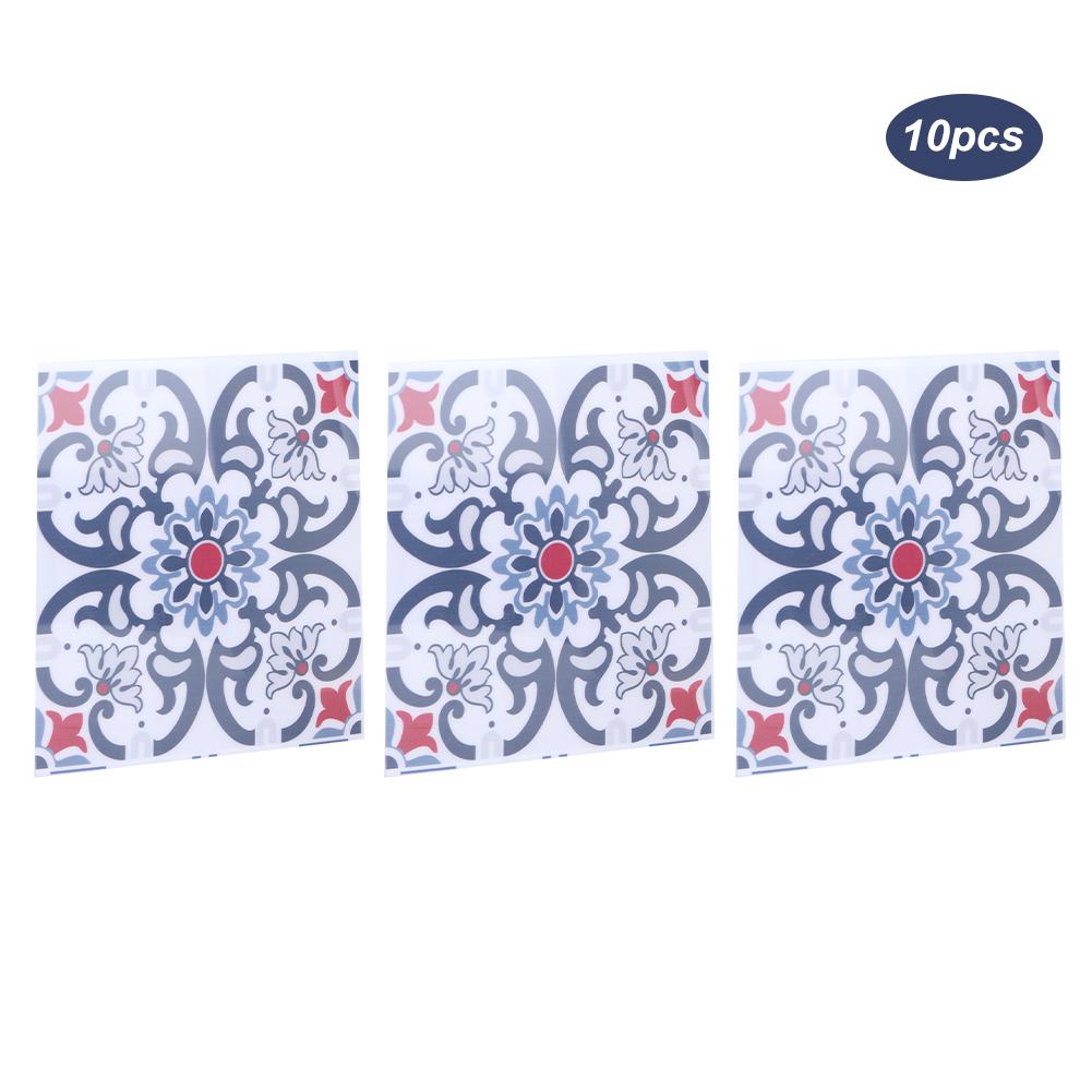 10Pcs Household Waterproof Kitchen Bathroom Decorative Ceramic Tile Stickers Decoration 10x10cm