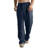 Basic Solid Color Men's Linen Trousers Casual Loose Rope Beach Pants Outdoor Pants