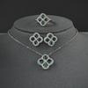 Lucky Clover Emerald Set: Exquisite, Versatile Design for Women (J6885)