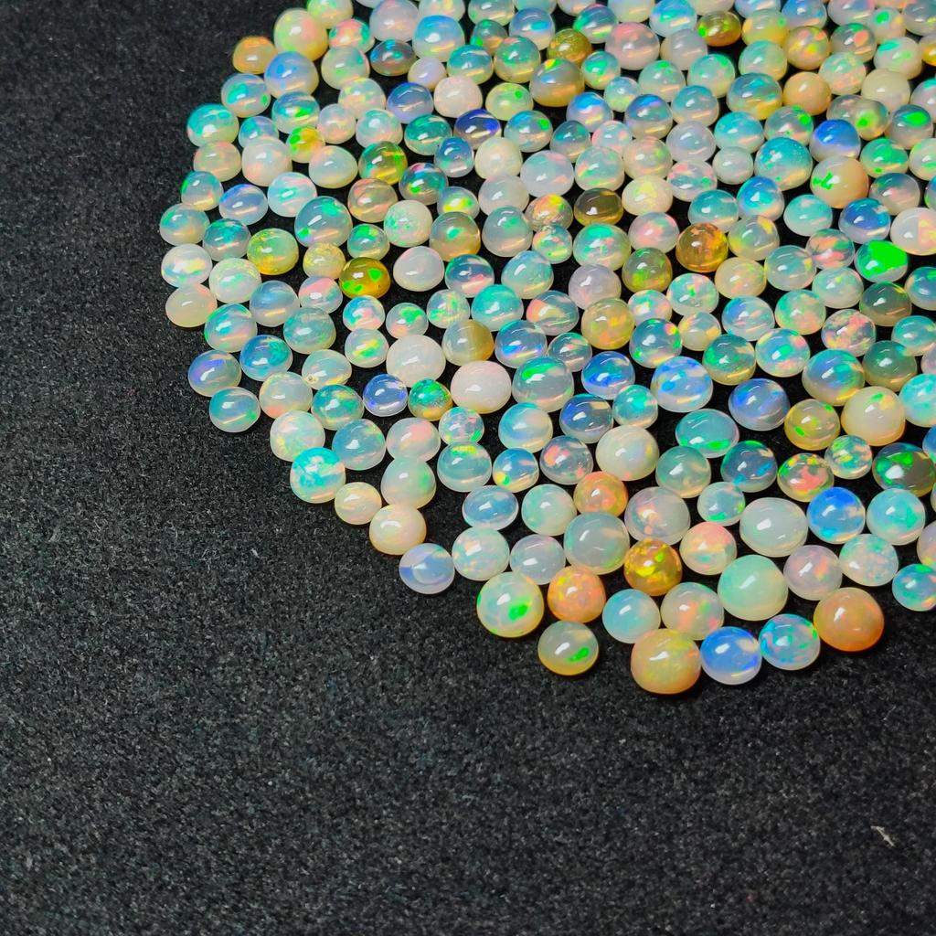 AAA Multi Fire высшего качества, 4 мм, круглая форма, натуральный эфиопский драгоценный камень кабошон огненного опала Welo, лечебный камень, свободный камень.