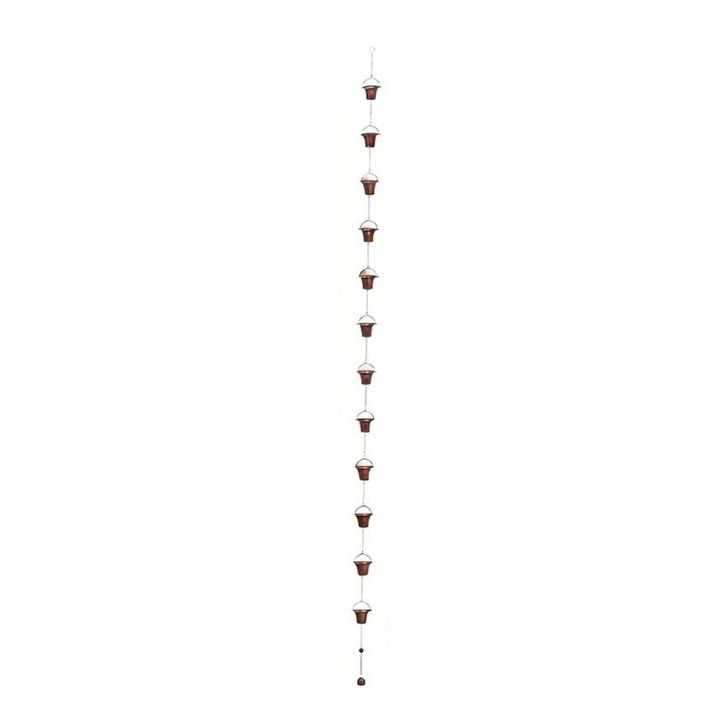 3.8M 12 Flower Cups Gutter Chain Adjustable Monarch Rain Gutter Chime Chain for Replacement Downspout Gutters Eaves Drainage