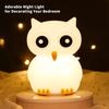 Светодиодный ночник в виде совы, портативный, 7 цветов, меняющий USB аккумулятор, силиконовый ночник для детской комнаты